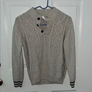 Gymboree Men's Cream Cable Knit Sweater